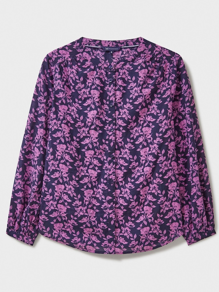 Crew Clothing Pink Lyla Button Through Printed Blouse - Image 5 of 5