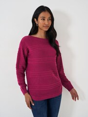 Crew Clothing Pink Tali Boat Neck Knit Jumper - Image 1 of 5