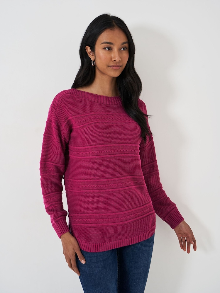 Crew Clothing Pink Tali Boat Neck Knit Jumper - Image 1 of 5
