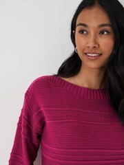 Crew Clothing Pink Tali Boat Neck Knit Jumper - Image 4 of 5