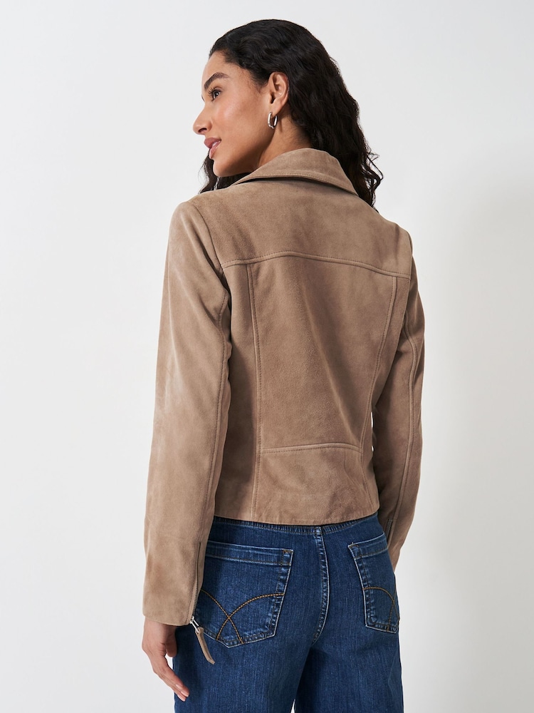 Crew Clothing Natural Suede Biker Jacket - Image 2 of 6