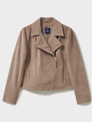 Crew Clothing Natural Suede Biker Jacket - Image 6 of 6