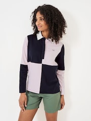 Розовый - Регби Crew Clothing Quarted 100% хлопок - Image 1 of 5