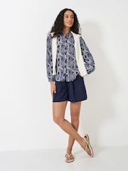 Crew Clothing Blue Lyla Button Through Printed Blouse - Image 3 of 5