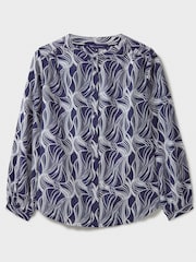 Crew Clothing Blue Lyla Button Through Printed Blouse - Image 5 of 5