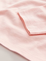 Coral Pink Flower Embroidery Long Sleeve Collar Top (3mths-7yrs) - Image 7 of 7