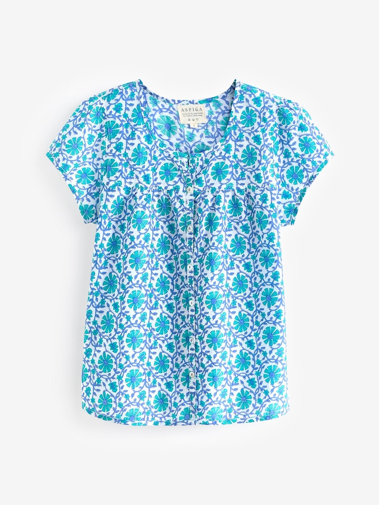 Aspiga Blue Lisbon Cotton Shirt - Image 4 of 4