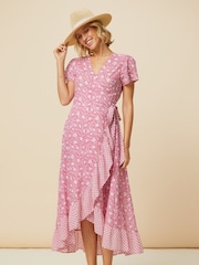 Aspiga Pink Demi Wrap Dress - Image 1 of 6