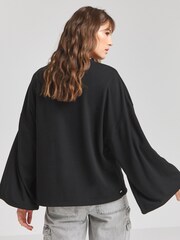 Simply Be Black Toggle Detail Sweatshirt - Image 2 of 5
