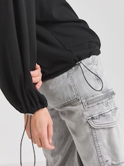 Simply Be Black Toggle Detail Sweatshirt - Image 4 of 5