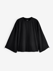 Simply Be Black Toggle Detail Sweatshirt - Image 5 of 5