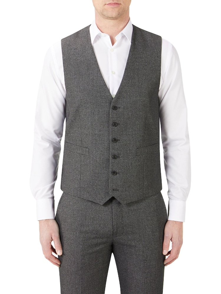 Gris - Chaleco de traje de corte sartorial con botonadura sencilla Harcourt de Skopes - Imagen 1 de 6 Gris - Chaleco de traje de corte sartorial con botonadura sencilla Harcourt de Skopes - Imagen 1 de 6