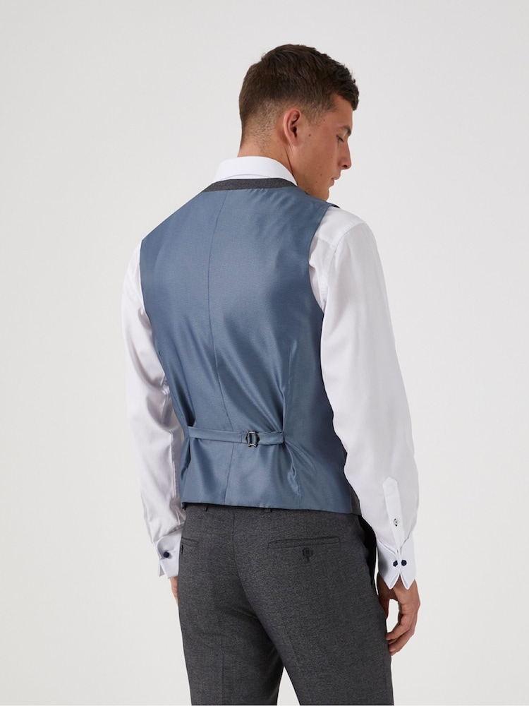 Gris - Chaleco de traje de corte sartorial con botonadura sencilla Harcourt de Skopes - Imagen 2 de 6 Gris - Chaleco de traje de corte sartorial con botonadura sencilla Harcourt de Skopes - Imagen 2 de 6