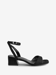 Zwart - Simply Be Barely There on Low Block Heels in Extra Wide Fit - Image 4 of 4