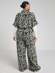 Simply Be Green Print Button Thru Jumpsuit - Image 2 of 4