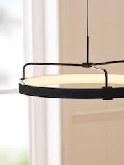 Jasper Conran London Black Circular Pendant Light - Image 3 of 4