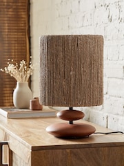 French Connection Wood/Cream Cala Table Lamp - Image 2 of 4