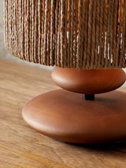 French Connection Wood/Cream Cala Table Lamp - Image 3 of 4