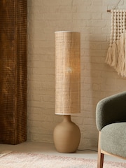 French Connection Natural Chana Terracotta Floor Lamp - Image 2 of 4