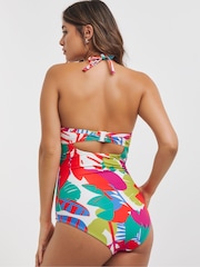Simply Be Red Padded Underwired Plunge Swimsuit - Image 2 of 4