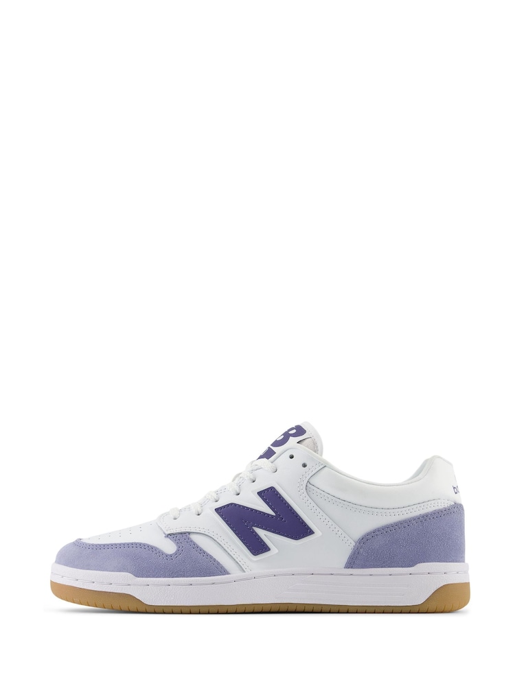 New Balance White/Purple Mens 480 Trainers - Image 2 of 7