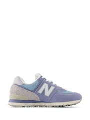 New Balance Blue & White Mens 574 Trainers - Image 1 of 8