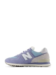New Balance Blue & White Mens 574 Trainers - Image 2 of 8