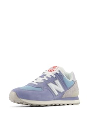 New Balance Blue & White Mens 574 Trainers - Image 4 of 8