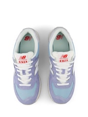 New Balance Blue & White Mens 574 Trainers - Image 6 of 8