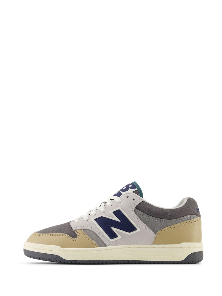 New Balance Grey/Stone Mens 480 Trainers - Image 4 of 13