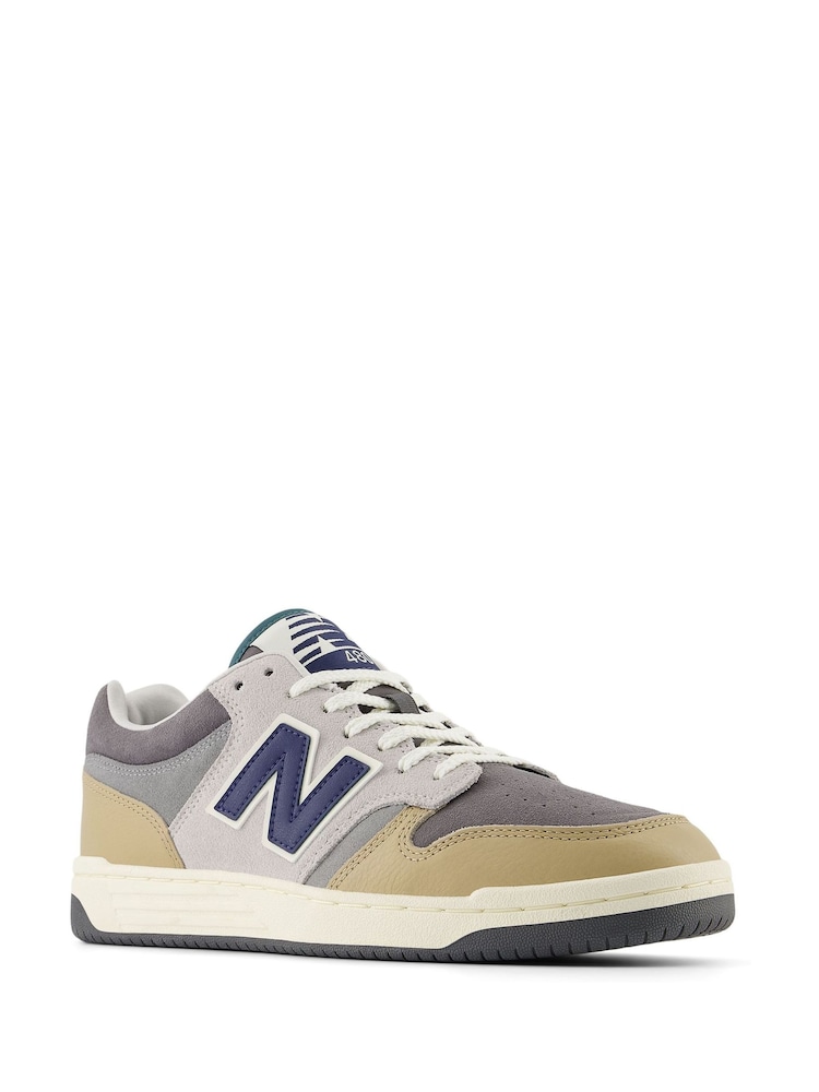 New Balance Grey/Stone Mens 480 Trainers - Image 7 of 13