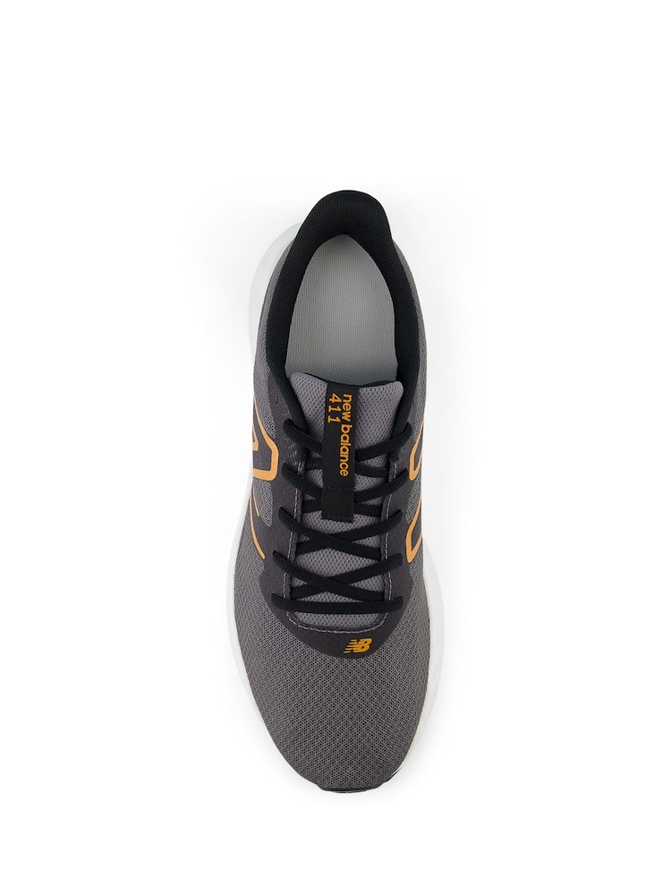 New Balance Black/Orange Mens 411 Trainers - Image 7 of 8