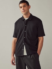 Black/Neutral Textured Jersey Short Sleeve Shirts 2 Pack - Image 4 of 12