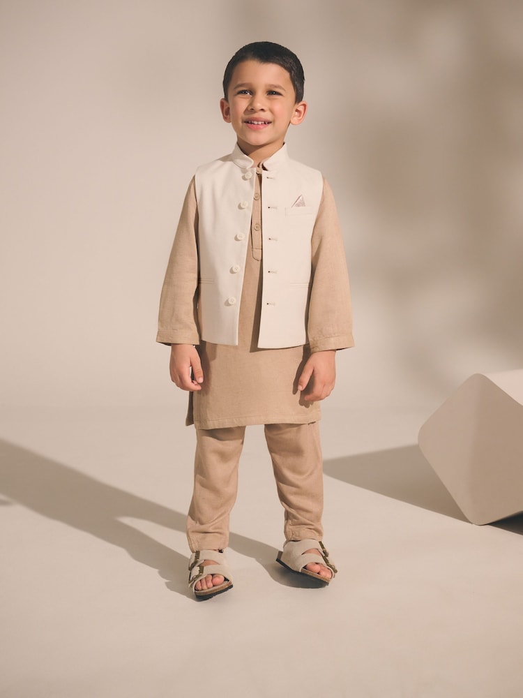 بني منك سادة - رداء Kurta للعيد (3 شهور-16 سنة) - صورة 1 من 11