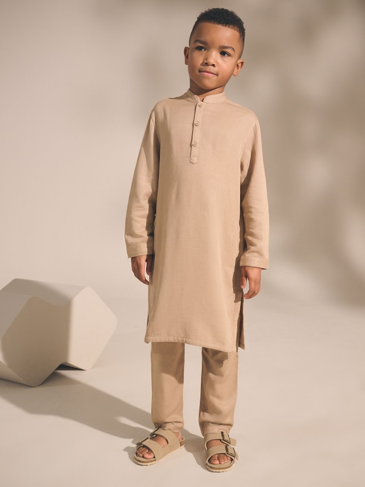 بني منك سادة - رداء Kurta للعيد (3 شهور-16 سنة) - صورة 2 من 11