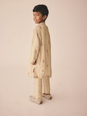 Neutral Leaf Embroidered Eid Kurta (3mths-16yrs) - Image 2 of 8