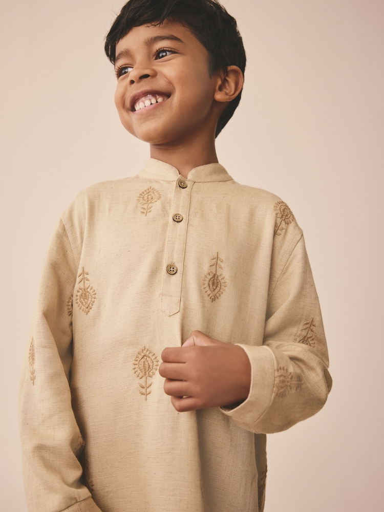 Broderie feuille neutre - Eid Kurta (3mths-16yrs) - Image 3 of 8