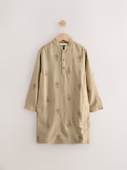 Neutral Leaf Embroidered Eid Kurta (3mths-16yrs) - Image 5 of 8