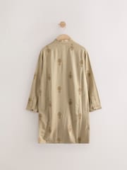 Neutral Leaf Embroidered Eid Kurta (3mths-16yrs) - Image 6 of 8
