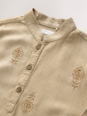 Neutral Leaf Embroidered Eid Kurta (3mths-16yrs) - Image 7 of 8