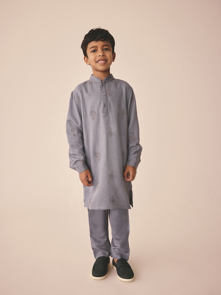 Light Blue EID Kurta (3mths-16yrs) - Image 1 of 8 Light Blue EID Kurta (3mths-16yrs) - Image 1 of 8