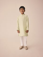 Light Green Embroidered EID Kurta (3mths-16yrs) - Image 1 of 4