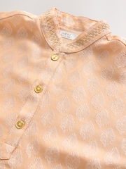 برتقالي فاتح - مطرَّز - رداء Kurta للعيد (3 شهور-16 سنة) - صورة 7 من 8