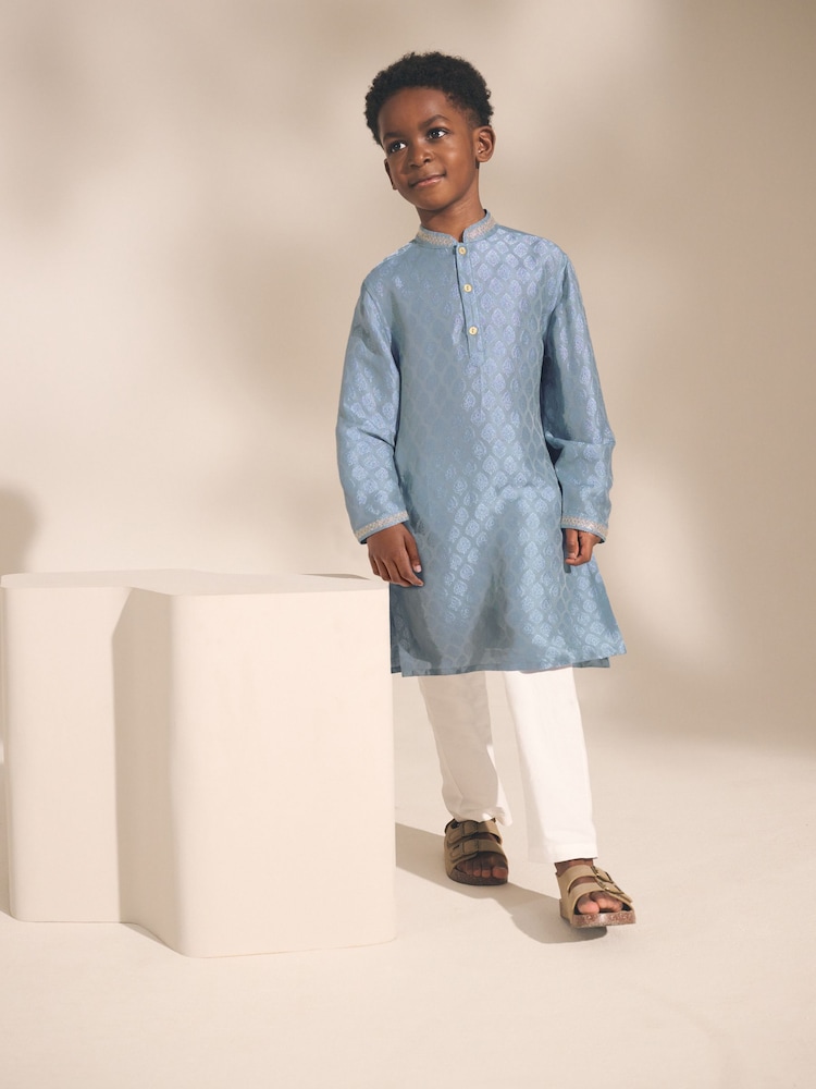 Brodé feuille bleue - EID Kurta (3mths-16yrs) - Image 3 of 9
