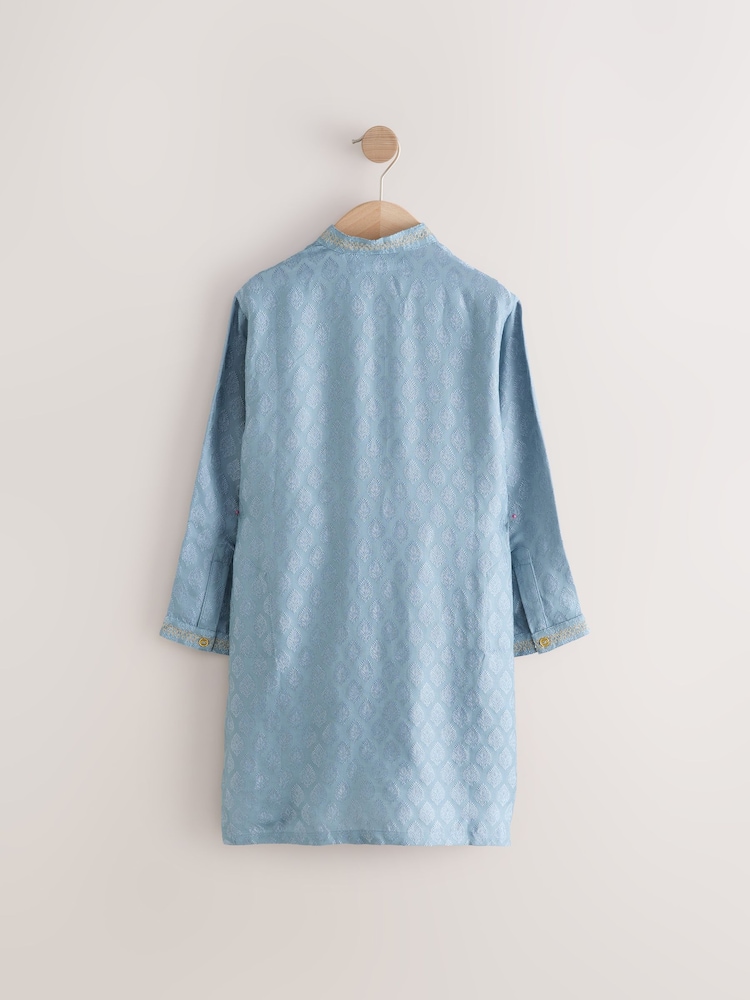 Brodé feuille bleue - EID Kurta (3mths-16yrs) - Image 7 of 9