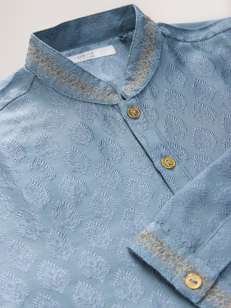 Brodé feuille bleue - EID Kurta (3mths-16yrs) - Image 8 of 9