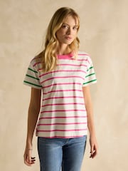 Rosa multicolor - Joules Ellie Short Sleeve Jersey Top - Imagen 1 de 7