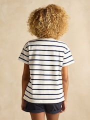 Joules Ellie Navy & White Short Sleeve Jersey Top - Image 2 of 7