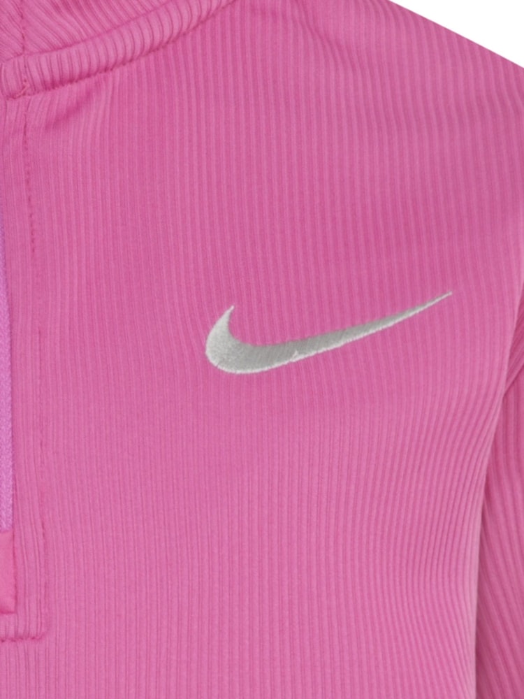 Nike Pink Little Kids Swoosh Half Zip and Leggings Set - Image 5 of 5