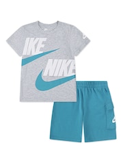 Nike Blue Little Kids T-Shirt and Cargo Shorts Set - Image 1 of 5